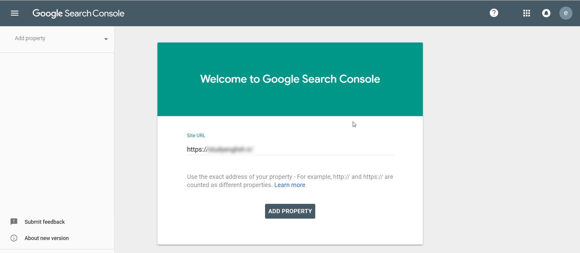 add a website to google search console 1
