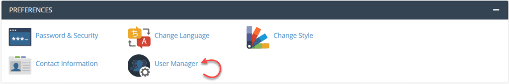 user manager cpanel