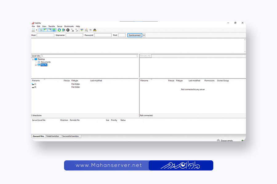 connect to ftp account using filezilla